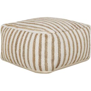 Pouffe Beliani Beige et Blanc 60x60x30cm - Siège - Publicité Pouffe Beliani Beige et Blanc 60x60x30cm - Siège - Publicité