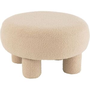 Jolipa Pouf rond en tissu bouclé polyester beige 52 x 52 Beige 52x28x52cm - Publicité Jolipa Pouf rond en tissu bouclé polyester beige 52 x 52 Beige 52x28x52cm - Publicité