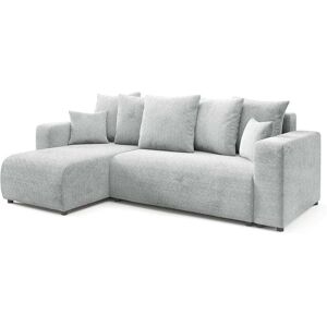 Nazar Canapé d'angle gauche convertible 4 places en tissu gris clair Gris 247x88x93cm - Publicité Nazar Canapé d'angle gauche convertible 4 places en tissu gris clair Gris 247x88x93cm - Publicité