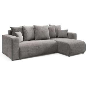 Nazar Canapé d'angle droit convertible 4 places en tissu gris foncé Gris 247x88x93cm - Publicité Nazar Canapé d'angle droit convertible 4 places en tissu gris foncé Gris 247x88x93cm - Publicité