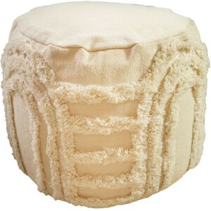 Future Home Pouf rond texturé bohème 100% coton Beige 40x30x40cm - Publicité Future Home Pouf rond texturé bohème 100% coton Beige 40x30x40cm - Publicité