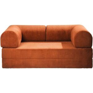 Canapé convertible 2 places en velours côtelé orange Likeepli Orange 100x75x180cm - Publicité Canapé convertible 2 places en velours côtelé orange Likeepli Orange 100x75x180cm - Publicité