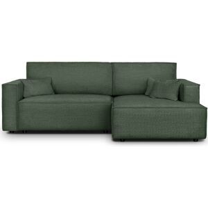 Homifab Canapé d'angle droit convertible 3 places - tissu bouclé vert foncé Vert 234x82x145cm - Publicité Homifab Canapé d'angle droit convertible 3 places - tissu bouclé vert foncé Vert 234x82x145cm - Publicité