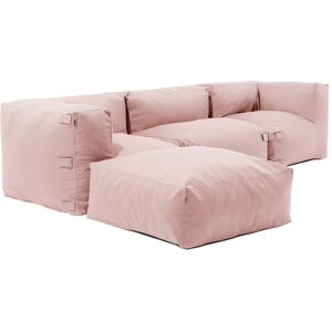 Oviala Canapé d'angle modulable 4 places rose poudré Rose 255x65x85cm - Publicité Oviala Canapé d'angle modulable 4 places rose poudré Rose 255x65x85cm - Publicité