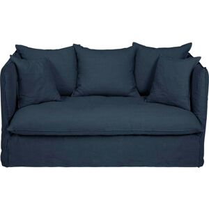 MAISONS DU MONDE x POLE POSITION Canapé convertible 2 places en lin froissé bleu nuit Bleu 163x84x98cm - Publicité MAISONS DU MONDE x POLE POSITION Canapé convertible 2 places en lin froissé bleu nuit Bleu 163x84x98cm - Publicité