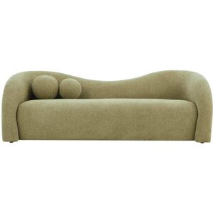 Baita Canapé droit en tissu chenille 3 places vert kaki Vert 210x69x88cm - Publicité Baita Canapé droit en tissu chenille 3 places vert kaki Vert 210x69x88cm - Publicité