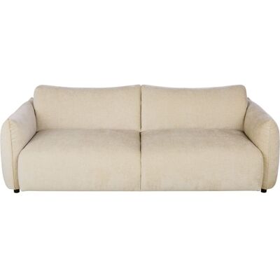 Maisons du Monde Canapé 3/4 places effet velours beige clair Beige 220x74.5x100cm - Publicité Maisons du Monde Canapé 3/4 places effet velours beige clair Beige 220x74.5x100cm - Publicité