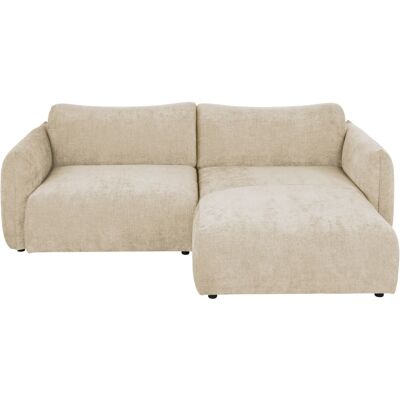 Maisons du Monde Canapé d'angle droit 3/4 places effet velours beige Beige 220x74.5x160cm - Publicité Maisons du Monde Canapé d'angle droit 3/4 places effet velours beige Beige 220x74.5x160cm - Publicité