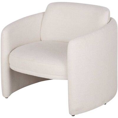 Maisons du Monde Fauteuil en tissu polyester tramé beige Blanc 82x73x75cm - Publicité Maisons du Monde Fauteuil en tissu polyester tramé beige Blanc 82x73x75cm - Publicité
