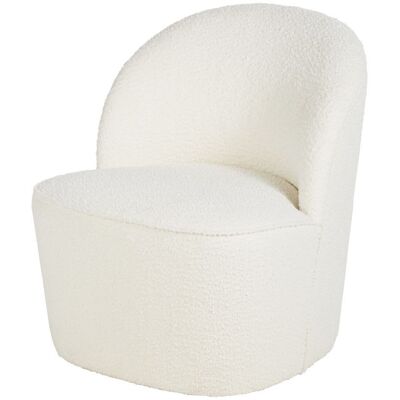 Maisons du Monde Fauteuil professionnel en tissu recyclé à bouclettes blanc cassé Blanc 57x68x61cm - Publicité Maisons du Monde Fauteuil professionnel en tissu recyclé à bouclettes blanc cassé Blanc 57x68x61cm - Publicité