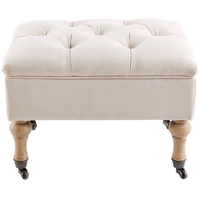 Pouf de rangement écru en coton et lin - Maisons du Monde - Publicité Pouf de rangement écru en coton et lin - Maisons du Monde - Publicité