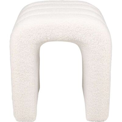 Maisons du Monde Pouf en tissu écru effet laine bouclée Blanc 40x45x33cm - Publicité Maisons du Monde Pouf en tissu écru effet laine bouclée Blanc 40x45x33cm - Publicité