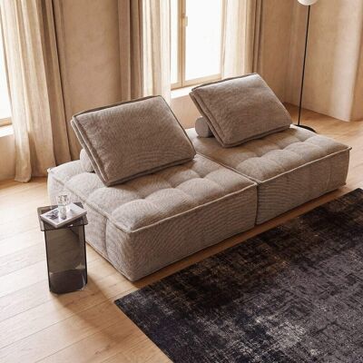 Maisons du Monde Chauffeuse pour canapé modulable taupe Taupe 113x80x113cm - Publicité Maisons du Monde Chauffeuse pour canapé modulable taupe Taupe 113x80x113cm - Publicité