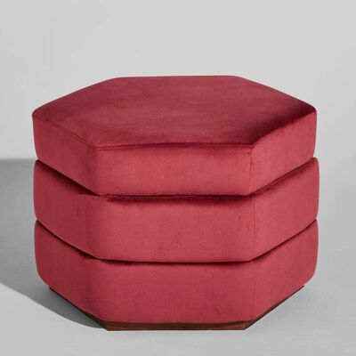 Maisons du Monde Pouf en velours de polyester bordeaux Rouge 60x40x52cm - Publicité Maisons du Monde Pouf en velours de polyester bordeaux Rouge 60x40x52cm - Publicité