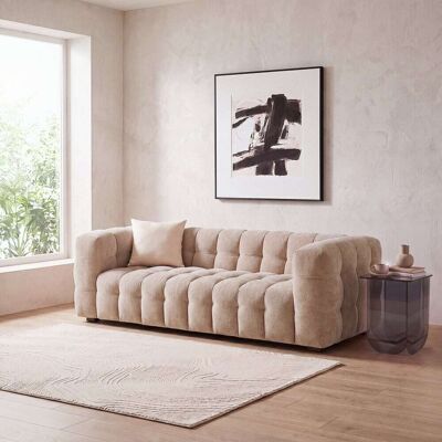 Maisons du Monde Canapé nuage 3/4 places beige latte effet vieilli - 240 cm Beige 240x76x102cm - Publicité Maisons du Monde Canapé nuage 3/4 places beige latte effet vieilli - 240 cm Beige 240x76x102cm - Publicité