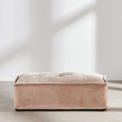 Maisons du Monde Pouf pour canapé modulable effet velours beige latte Beige 115x40x58cm - Publicité Maisons du Monde Pouf pour canapé modulable effet velours beige latte Beige 115x40x58cm - Publicité