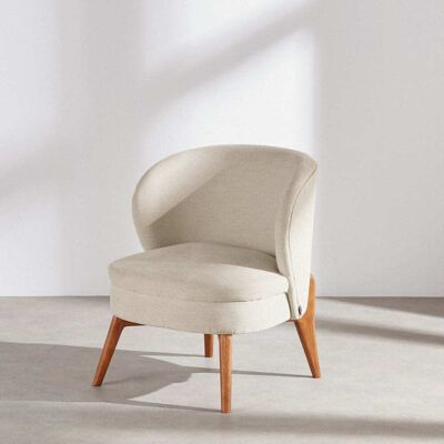 Maisons du Monde Fauteuil effet lin beige Beige 62.5x74x61.5cm - Publicité Maisons du Monde Fauteuil effet lin beige Beige 62.5x74x61.5cm - Publicité