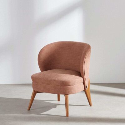 Maisons du Monde Fauteuil effet lin coloris argile Rose 62.5x74x61.5cm - Publicité Maisons du Monde Fauteuil effet lin coloris argile Rose 62.5x74x61.5cm - Publicité