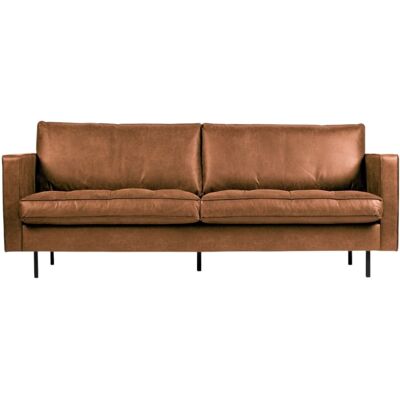 WOOOD Canapé vintage 3 places en cuir recyclé Marron 230x83x88cm - Publicité WOOOD Canapé vintage 3 places en cuir recyclé Marron 230x83x88cm - Publicité