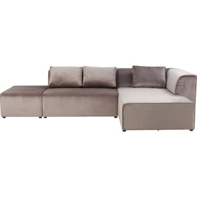 Kare Design Canapé d'angle droite 4 places en velours taupe Marron 301x70x182cm - Publicité Kare Design Canapé d'angle droite 4 places en velours taupe Marron 301x70x182cm - Publicité