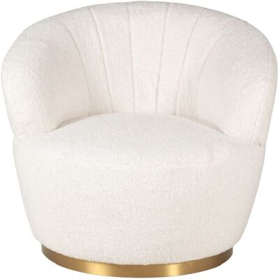 ZAGO Fauteuil Crème Effet Mohair Pivotant - Fauteuil - Publicité ZAGO Fauteuil Crème Effet Mohair Pivotant - Fauteuil - Publicité