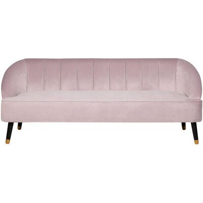 Canapé Velours Rose Beliani 3 Places - Canapé - Publicité Canapé Velours Rose Beliani 3 Places - Canapé - Publicité