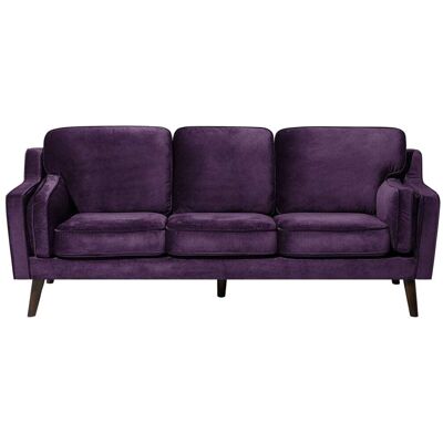 Beliani Canapé 3 places 3 personnes en velours violet Violet 83x85x204cm - Publicité Beliani Canapé 3 places 3 personnes en velours violet Violet 83x85x204cm - Publicité