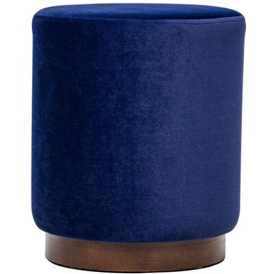 Nordlys Pouf en velours bleu et base en bois Bleu 35x42x35cm - Publicité Nordlys Pouf en velours bleu et base en bois Bleu 35x42x35cm - Publicité