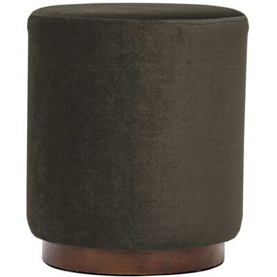 Nordlys Pouf en velours marron et base en bois Marron 35x42x35cm - Publicité Nordlys Pouf en velours marron et base en bois Marron 35x42x35cm - Publicité