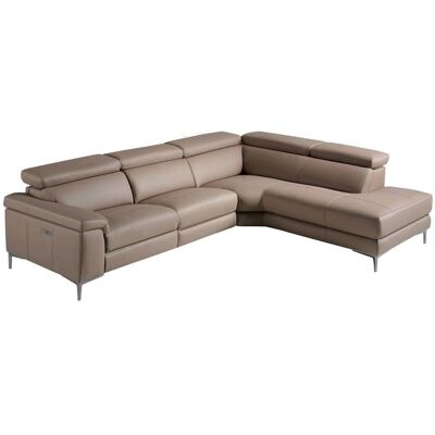 Angel Cerda Canapé d'angle en cuir vison relax 5 places Taupe 232x97x295cm - Publicité Angel Cerda Canapé d'angle en cuir vison relax 5 places Taupe 232x97x295cm - Publicité