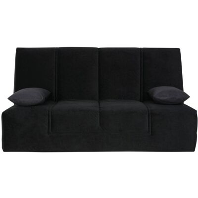 Relaxima Banquette clic clac convertible 2 places tissu angel noir Noir 190x45x130cm - Publicité Relaxima Banquette clic clac convertible 2 places tissu angel noir Noir 190x45x130cm - Publicité