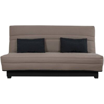 Relaxima Banquette clic clac convertible 2 places tissu taupe Taupe 190x45x130cm - Publicité Relaxima Banquette clic clac convertible 2 places tissu taupe Taupe 190x45x130cm - Publicité