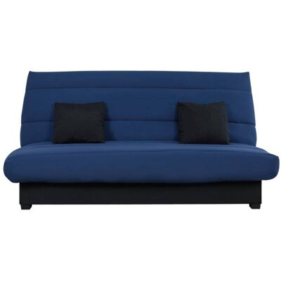 Relaxima Banquette clic clac convertible 2 places tissu bleu marine Bleu 190x45x130cm - Publicité Relaxima Banquette clic clac convertible 2 places tissu bleu marine Bleu 190x45x130cm - Publicité