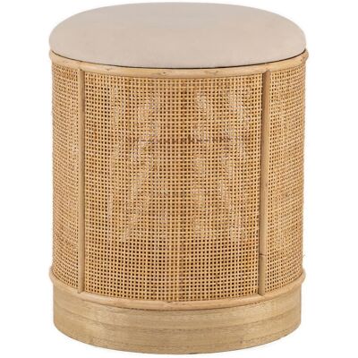 Nordlys Modèle CHUO Tabouret Velours Rotin - Type de Produit - Publicité Nordlys Modèle CHUO Tabouret Velours Rotin - Type de Produit - Publicité