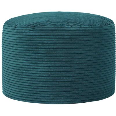 Icon Pouf repose-pieds round velours côtelé bleu canard Vert 55x35x55cm - Publicité Icon Pouf repose-pieds round velours côtelé bleu canard Vert 55x35x55cm - Publicité