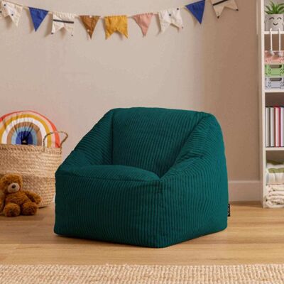 Icon Pouf fauteuil enfant en velours côtelé bleu canard Vert 55x50x55cm - Publicité Icon Pouf fauteuil enfant en velours côtelé bleu canard Vert 55x50x55cm - Publicité