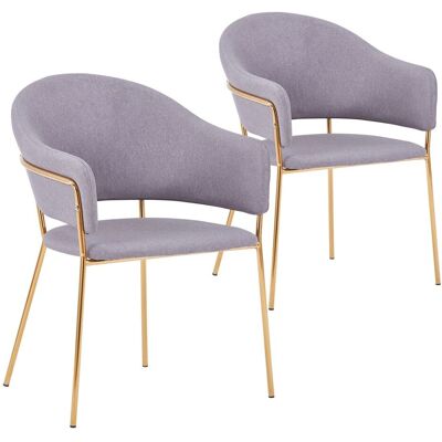 Menzzo Lot de 2 chaises/fauteuils tissu gris Gris 60x82x59cm - Publicité Menzzo Lot de 2 chaises/fauteuils tissu gris Gris 60x82x59cm - Publicité