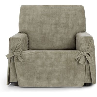 Eysa Housse de fauteuil antitache avec des rubans vison 80 -120cm Taupe 100x120x110cm - Publicité Eysa Housse de fauteuil antitache avec des rubans vison 80 -120cm Taupe 100x120x110cm - Publicité