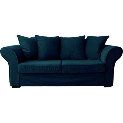 Happy Garden Canapé 3 places fixe en velours bleu navy Bleu 102x89x205cm - Publicité Happy Garden Canapé 3 places fixe en velours bleu navy Bleu 102x89x205cm - Publicité