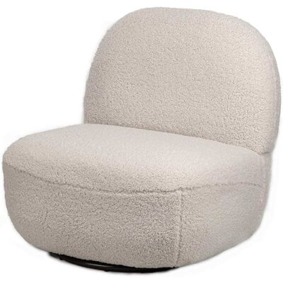 Nordlys Fauteuil de salon pivotant en bouclette blanche Blanc 68x75x71cm - Publicité Nordlys Fauteuil de salon pivotant en bouclette blanche Blanc 68x75x71cm - Publicité