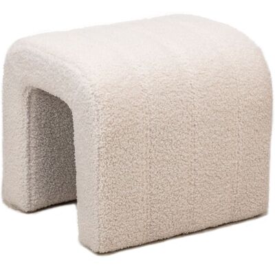 Pouf en Laine Blanche Nordlys - Supporte 120kg - Publicité Pouf en Laine Blanche Nordlys - Supporte 120kg - Publicité