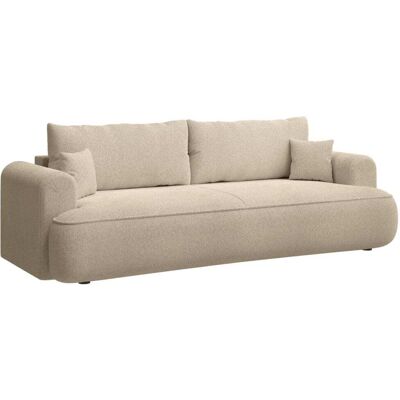 Selsey Canapé convertible 3 places en tissu chenille beige clair Beige 250x92x250cm - Publicité Selsey Canapé convertible 3 places en tissu chenille beige clair Beige 250x92x250cm - Publicité