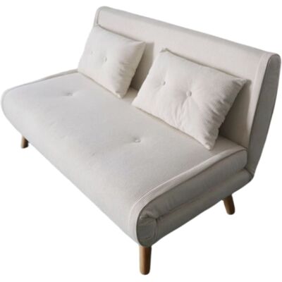 Concept Usine Canapé convertible en velours côtelé beige 2 places Beige 130x78x82cm - Publicité Concept Usine Canapé convertible en velours côtelé beige 2 places Beige 130x78x82cm - Publicité