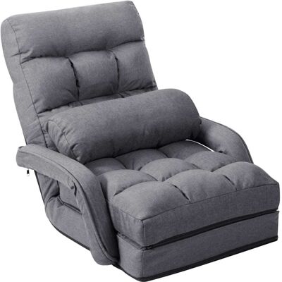 Giantex Fauteuil avec dossier réglable 5 positions gris 67 x 65 x 72 cm Gris 66x71x55cm - Publicité Giantex Fauteuil avec dossier réglable 5 positions gris 67 x 65 x 72 cm Gris 66x71x55cm - Publicité