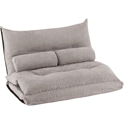 Giantex Fauteuil de sol convertible 2 places gris 180 x110 cm Gris 180x18x110cm - Publicité Giantex Fauteuil de sol convertible 2 places gris 180 x110 cm Gris 180x18x110cm - Publicité