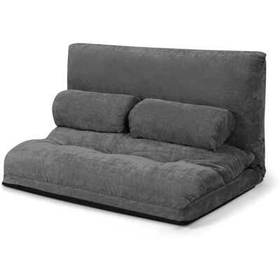 Giantex Canapé de sol pliable en velours côtelé gris 180x98x18cm Gris 180x18x98cm - Publicité Giantex Canapé de sol pliable en velours côtelé gris 180x98x18cm Gris 180x18x98cm - Publicité