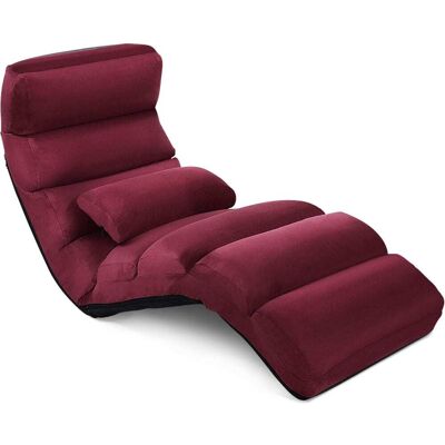 Giantex Fauteuil de sol avec dossier inclinable bordeaux 175x55x20cm Rouge 175x20x55cm - Publicité Giantex Fauteuil de sol avec dossier inclinable bordeaux 175x55x20cm Rouge 175x20x55cm - Publicité