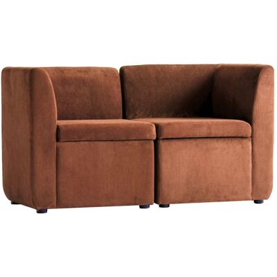 Nordlys Canapé modulable 2 places en velours côtelé terracotta Rouge 60x68x120cm - Publicité Nordlys Canapé modulable 2 places en velours côtelé terracotta Rouge 60x68x120cm - Publicité