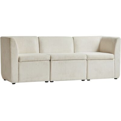 Nordlys Canapé modulable 3 places en velours côtelé beige Beige 60x68x180cm - Publicité Nordlys Canapé modulable 3 places en velours côtelé beige Beige 60x68x180cm - Publicité