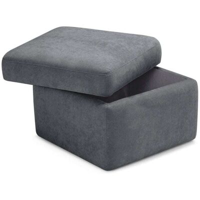 That's Casa Pouf de rangement en tissu chenille gris foncé 55x45 cm Gris 55x55x45cm - Publicité That's Casa Pouf de rangement en tissu chenille gris foncé 55x45 cm Gris 55x55x45cm - Publicité